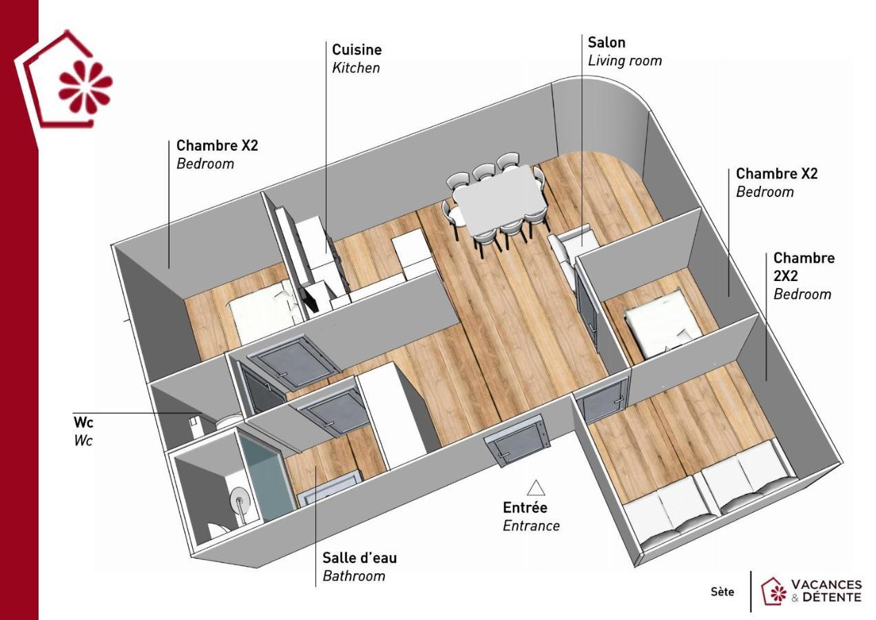 Grand Appartement Au Coeur De Sete Bagian luar foto